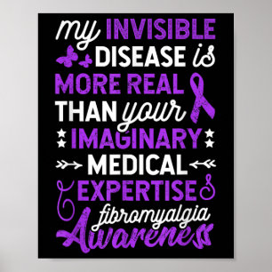 Póster Mi Enfermedad Invisible Es Más Real, Fibromialgia 