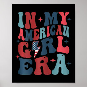 Póster Mi Era Chica Estadounidense Retro 4 De Julio De Gr
