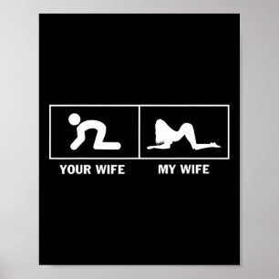 Póster Mi Esposa Contra Tu Esposa Divertida Sarcástica Pa