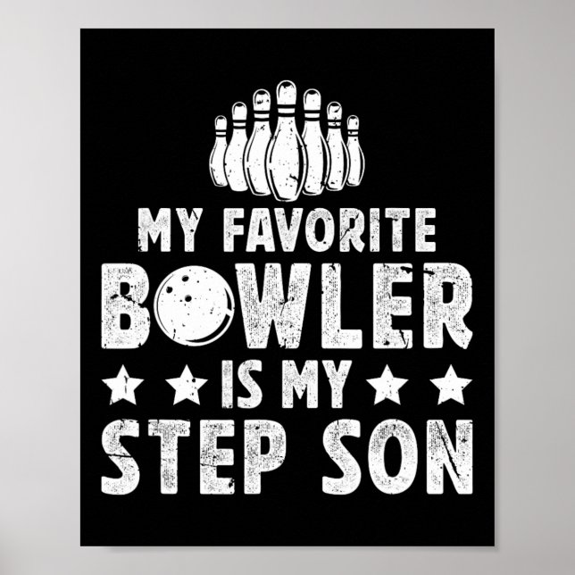 Póster Mi Favorito Bowler Stepdad Bowling Step-dad De A B (Frente)