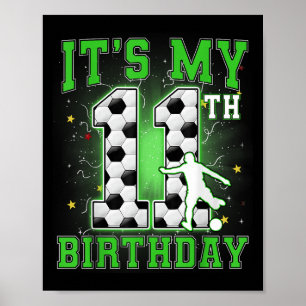 Póster Mi Fiesta de 11 años es mi 11 cumpleaños