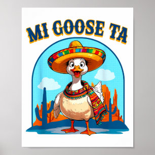 Póster Mi ganso ta divertida fiesta ganso pun camisa somb