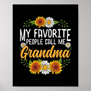 Póster Mi gente favorita me llama camiseta de abuela rega