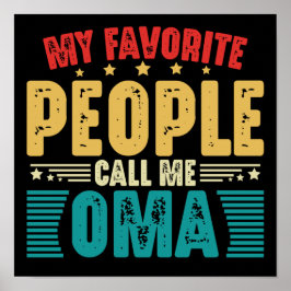 Póster Mi Gente Favorita Me Llama Día de la Madre Vintage