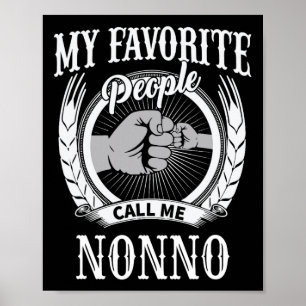Póster Mi gente favorita me llama Nonno Abuelo italiano 