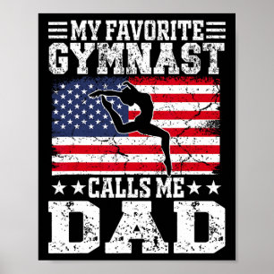 Póster Mi gimnasta favorito me llama papá bandera de EE.
