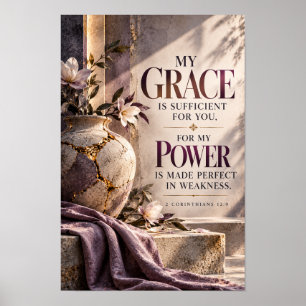 Póster Mi Gracia Es Suficiente 2 Corintios 12:9 Christia