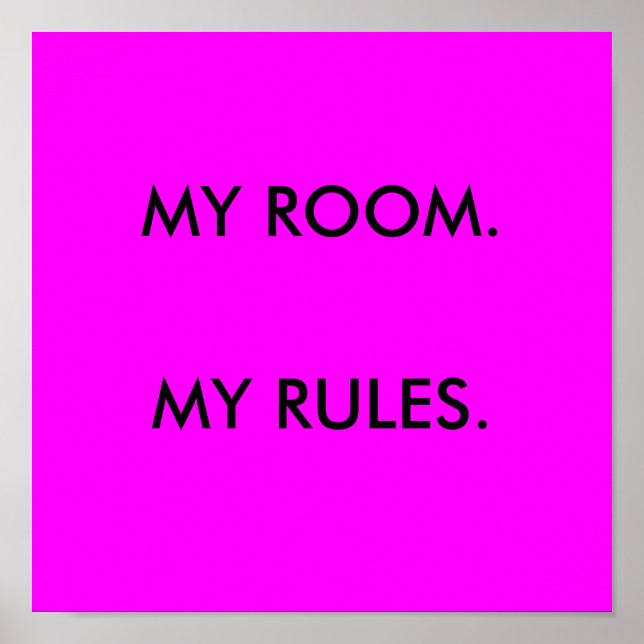 Póster MI HABITACIÓN, MI poster DE REGLAS (Frente)