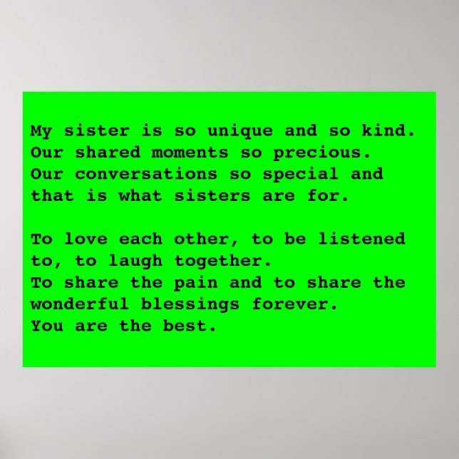 Póster Mi hermana (Frente)