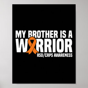 Póster Mi Hermano Es Un Guerrero Naranja Ribbon Rsdcrps A
