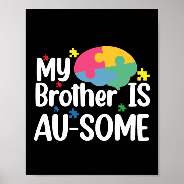 Póster Mi hermano es un hermano mayor de autismo (Frente)