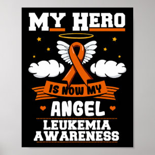 Póster Mi héroe ahora es mi Angel Leukemia Green Ribbon C