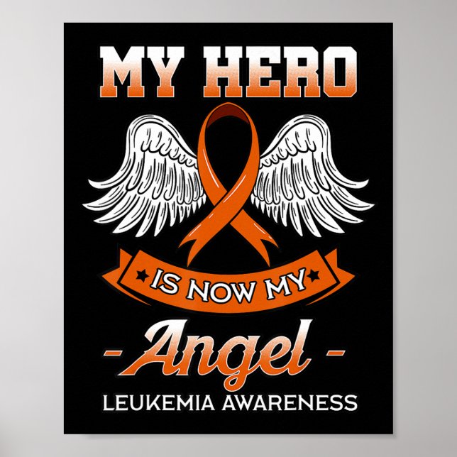 Póster Mi héroe ahora es mi Naranja de leucemia ángel Rib (Frente)