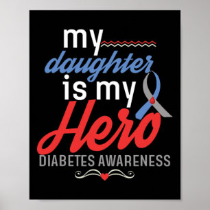 Póster Mi hija es héroe Mi conciencia sobre la diabetes T