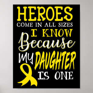 Póster Mi Hija Es Un Héroe De La Conciencia Sobre El Cánc