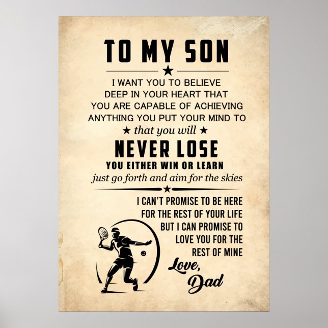 Póster Mi hijo cree en lo profundo de ti mismo (Frente)