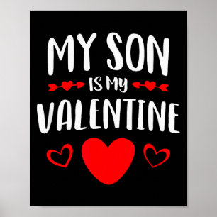 Póster Mi hijo es mi camisa del día de San Valentín Mamá 