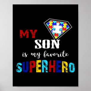 Póster Mi Hijo Es Mi Superhéroe Favorito Concienciación A