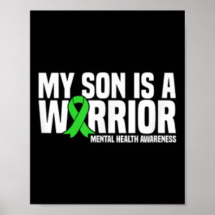 Póster Mi Hijo Es Un Cinta Verde Guerrero De Salud Mental