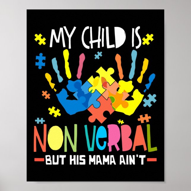 Póster Mi hijo no es verbal, pero su mamá no (Frente)