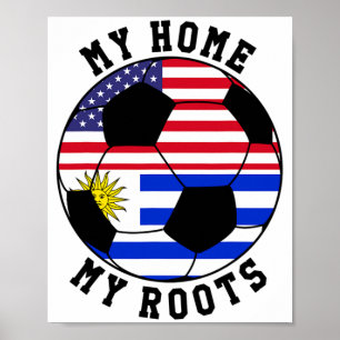 Póster Mi Hogar Mis Raíces Uruguay Bandera Camiseta De Fú