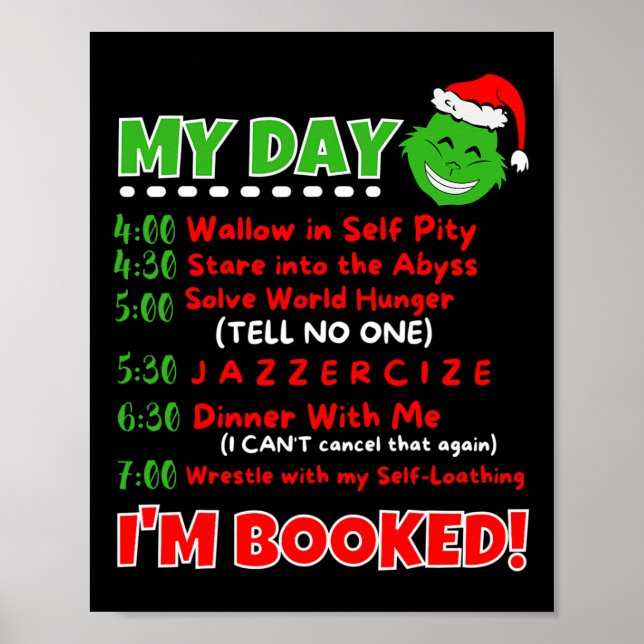 Póster Mi horario diario soy Navidades cocinados suéter C (Frente)