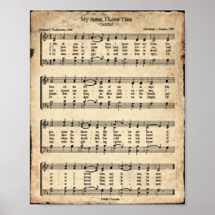 Póster Mi Jesús Me Encanta El Himno Vintage