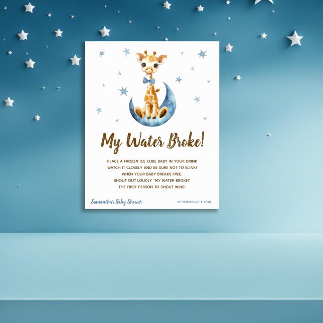 Póster Mi juego de agua rota el Rótulo Baby Shower Blue G (Subido por el creador)