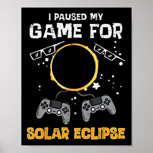 Póster Mi juego Eclipse solar 2024 Hombres Jugadores de J (Frente)