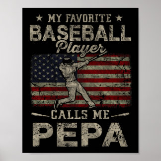 Póster Mi jugador de béisbol favorito me llama papá Pepa&