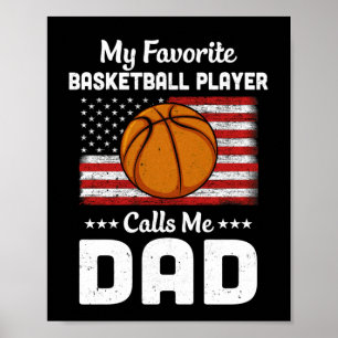 Póster Mi jugador favorito de baloncesto llama a mi papá 