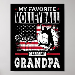 Póster Mi jugador favorito de voleibol me llama abuelo