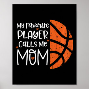 Póster Mi jugador favorito me llama a mamá Bysketbyll Reg