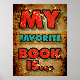 Póster Mi libro favorito es la tipografía vintage