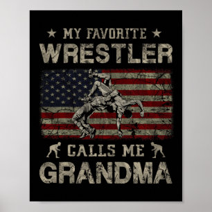 Póster Mi luchador favorito me llama Día de la Madre Abue