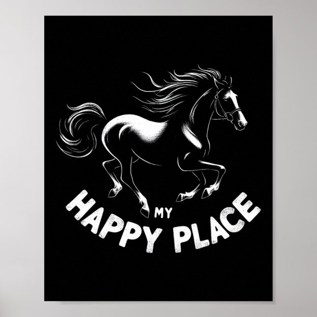 Póster Mi lugar feliz de los regalos de los caballos de l (Frente)