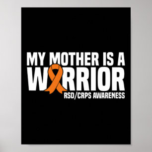 Póster Mi Madre Es Un Guerrero Naranja Ribbon Rsdcrps Con