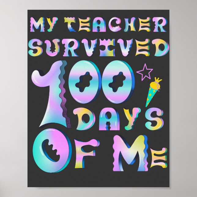 Póster Mi Maestra Sobrevivió A 100 Días De Mi Divertida E (Frente)
