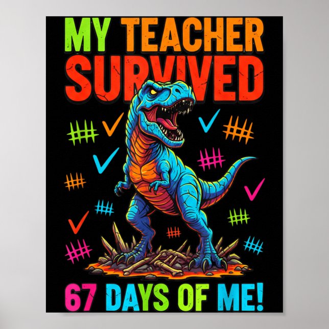 Póster Mi maestro sobrevivió 67 días de escuela 67 meme D (Frente)