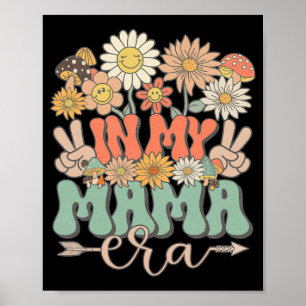 Póster Mi mamá era floral hippie retro groovy Daisy Madre