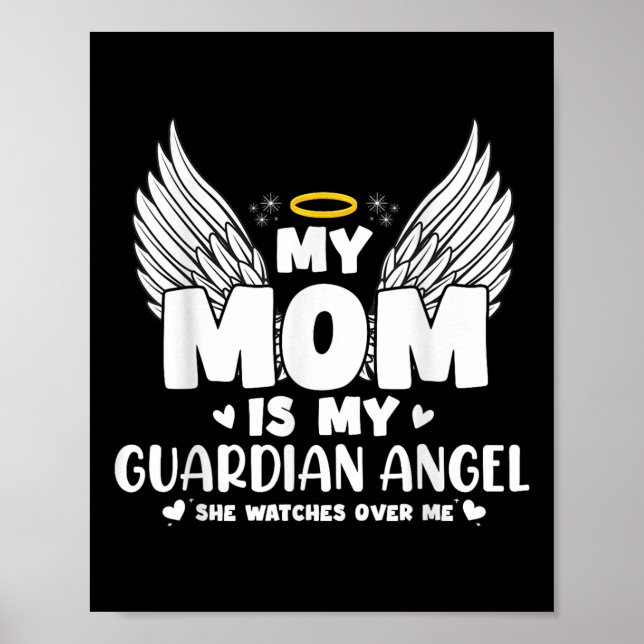 Póster Mi Mamá Es Mi Día Conmemorativo Del Ángel Guardián (Frente)