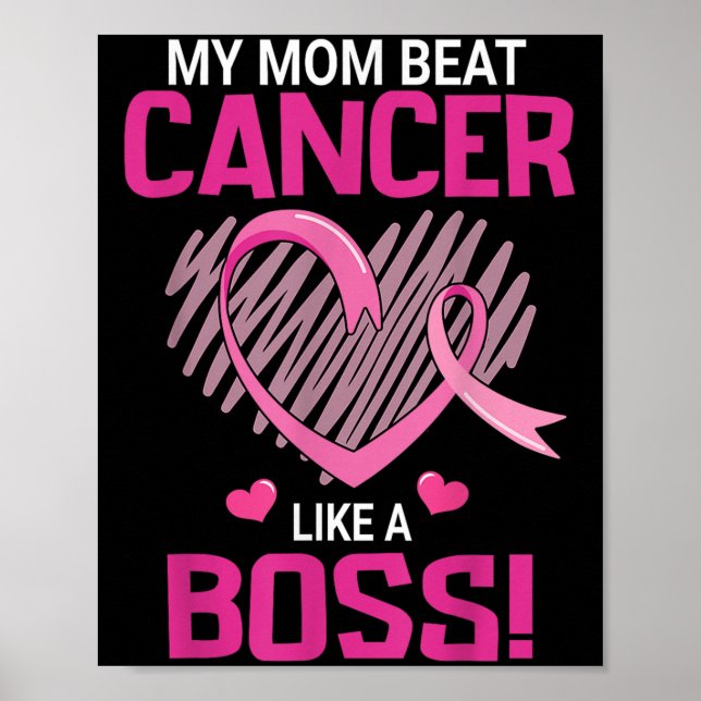 Póster Mi Mamá Golpea Al Cáncer De Mama Como Un Jefe De L (Frente)
