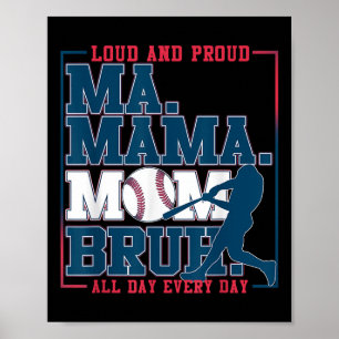 Póster Mi Mamá Mamá Bruh Béisbol Fuerte Y Orgulloso Todo