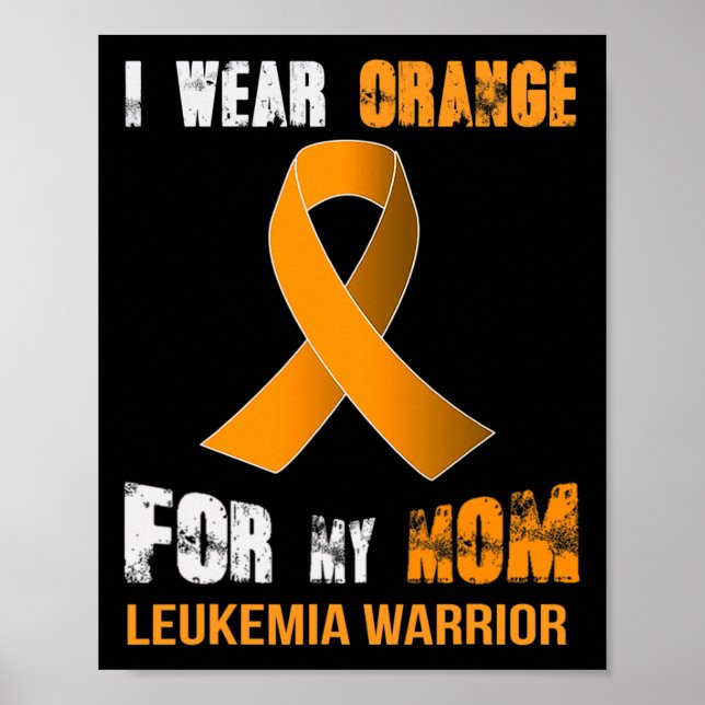 Póster MI MAMÁ MI LEUKEMIA WARRIOR Leucemia Conciencia (Frente)