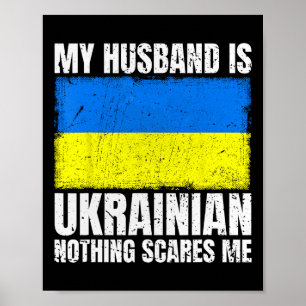 Póster Mi marido es la bandera ucraniana para la esposa U