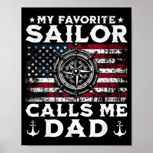 Póster Mi marinero favorito llama a papá - orgulloso papá