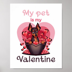 Póster Mi mascota es mi Valentine, no 25 camisetas clásic