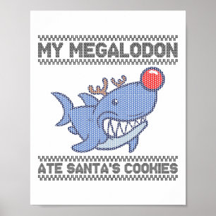 Póster Mi Megalodón se comió las galletas de Santa - Mega