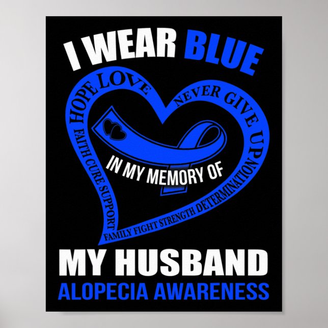 Póster Mi Memoria De La Conciencia De Alopecia De Mi Mari (Frente)