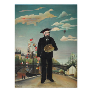 Póster Mí mismo: Retrato – Paisaje, Henri Rousseau 1890